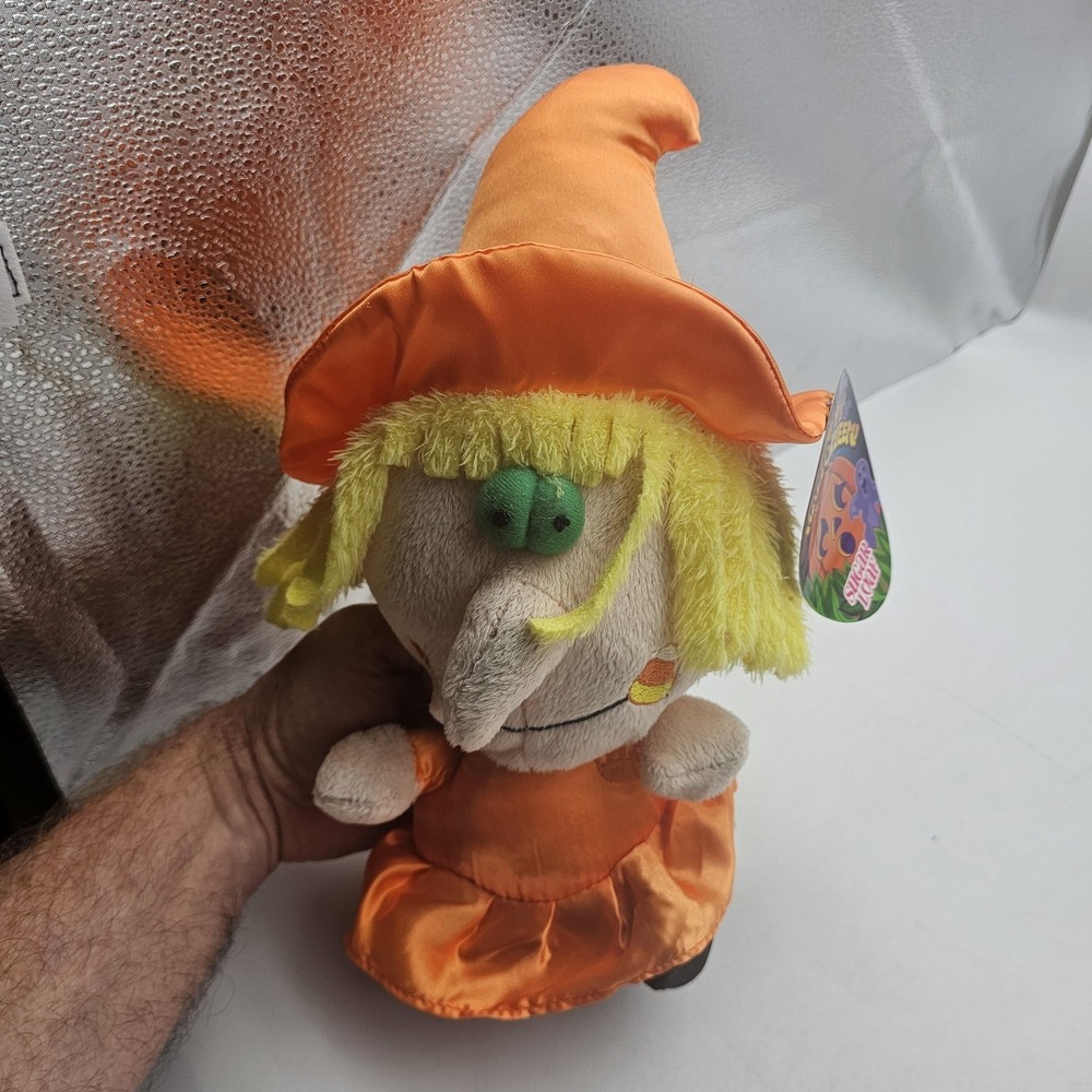 Sugar Loaf Witch Plush Stuffed Toy 12" Orange Halloween Cute Soft Washable